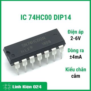 Ic chức năng 74HC00 chân cắm DIP14