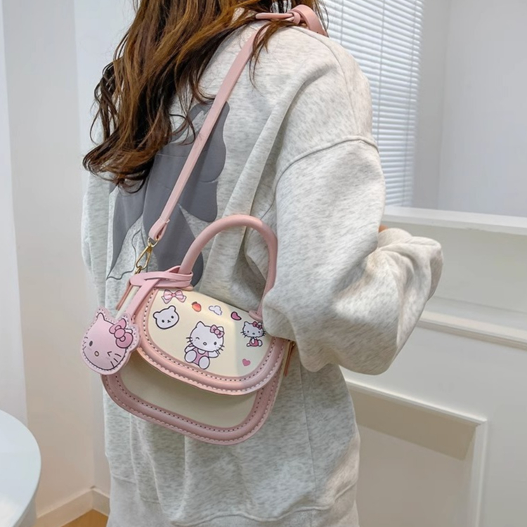 Túi tự đan S&B Handmade hình hoạt hình kitty dễ thương  da pu có video hướng dẫn làm quà tặng bạn gái