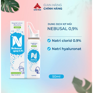 Dung Dịch Xịt Mũi Đẳng Trương Nước Muối Nebusal Spray 0,9% Làm Sạch Mũi Vệ Sinh Hằng Ngày 50ml