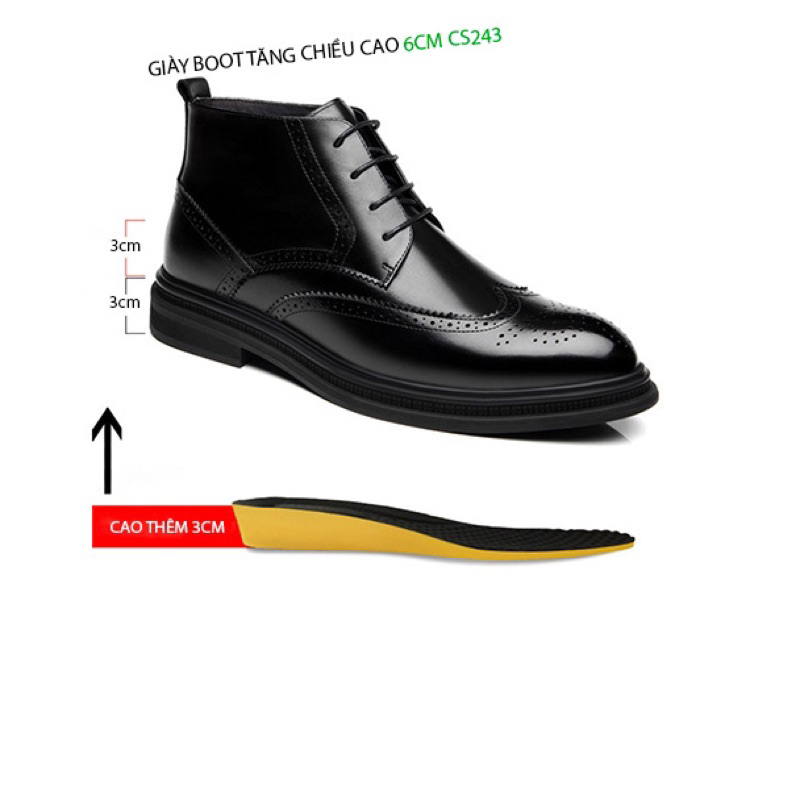 Giày  bot tăng chiều  cao 6cm  CS243