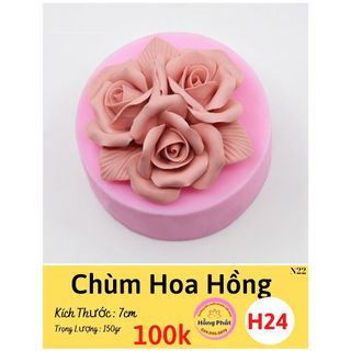 Khuôn silicon Chùm hoa hồng - H24 - Silicon Hồng Phát