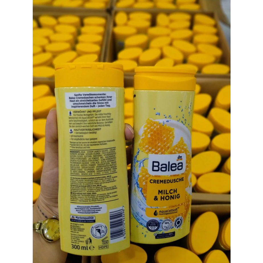 Sữa tắm hương mật ong Balea Cremedusche Milch & Honig của Đức