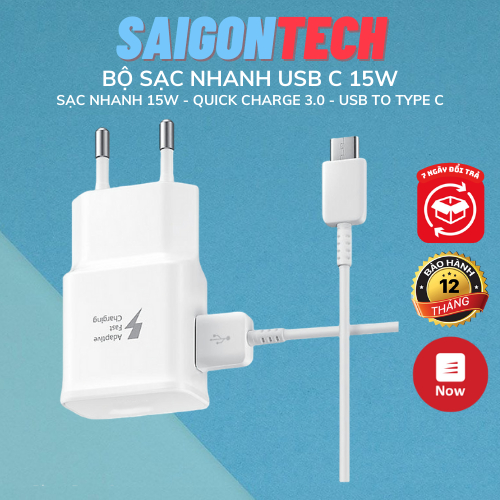 Bộ sạc nhanh Type C 15W, Cáp sạc Type C và Củ sạc nhanh 15W dùng cho điện thoại,máy tính bảng,thiết bị gia dụng