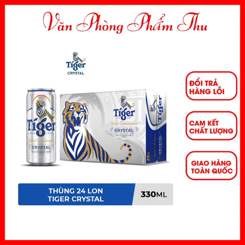 [Hỏa Tốc] Thùng 24 Lon Tiger Crystal (Tiger Bạc) 330ml/lon - Bia Tiger Crystal Bia Chính Hãng, Chất Lượng Và An Toàn