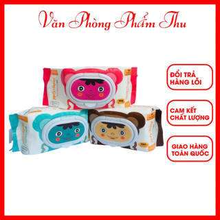 Combo 3 bịch khăn giấy uớt gấu villa 250g/bịch - khăn ướt gấu villa nhiều màu sắc gói to khăn ướt baby wipes