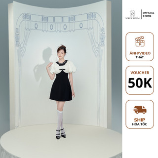 Váy thiết kế nữ dáng a phối nơ soleil room đầm nữ ngắn tiểu thư ritta dress
