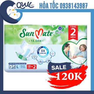 Tã dán Người già Sunmate M18/ M/L18/ XL18 miếng tặng 2 miếng