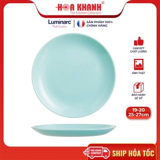Đĩa Thủy Tinh Luminarc Diwali Light Turquoise 19cm đựng thức ăn, cường lực, chịu nhiệt - 1 đĩa - P2613