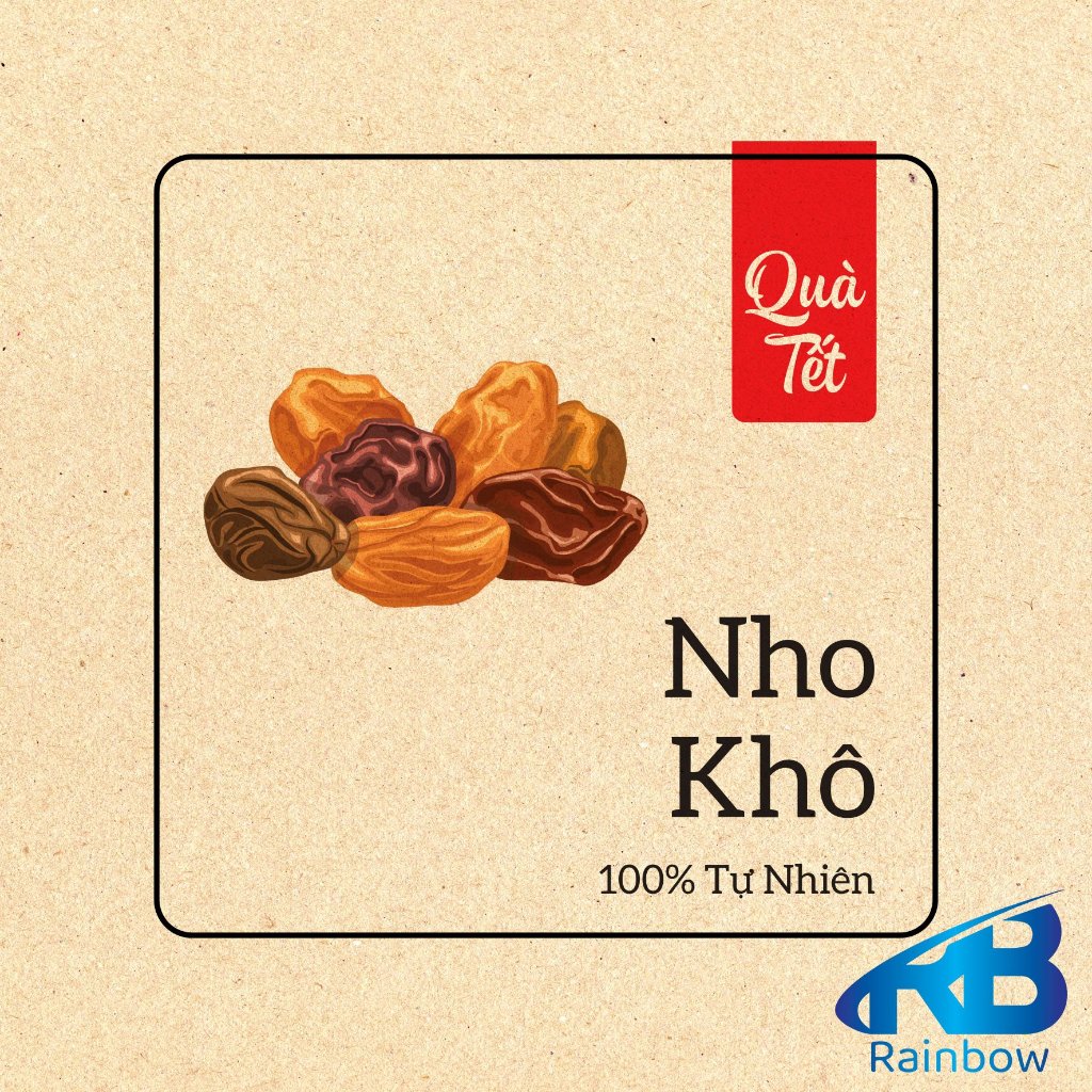 Set  30 Tem tết giấy karaft dán hộp, hủ, chai, lọ đựng mứt Tết, khô, hộp quà tặng.