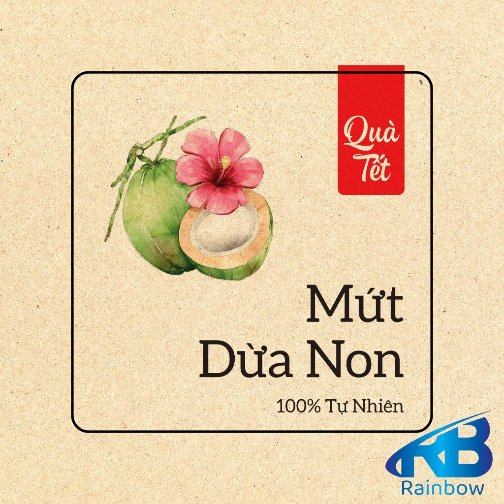 Set  30 Tem tết giấy karaft dán hộp, hủ, chai, lọ đựng mứt Tết, khô, hộp quà tặng.