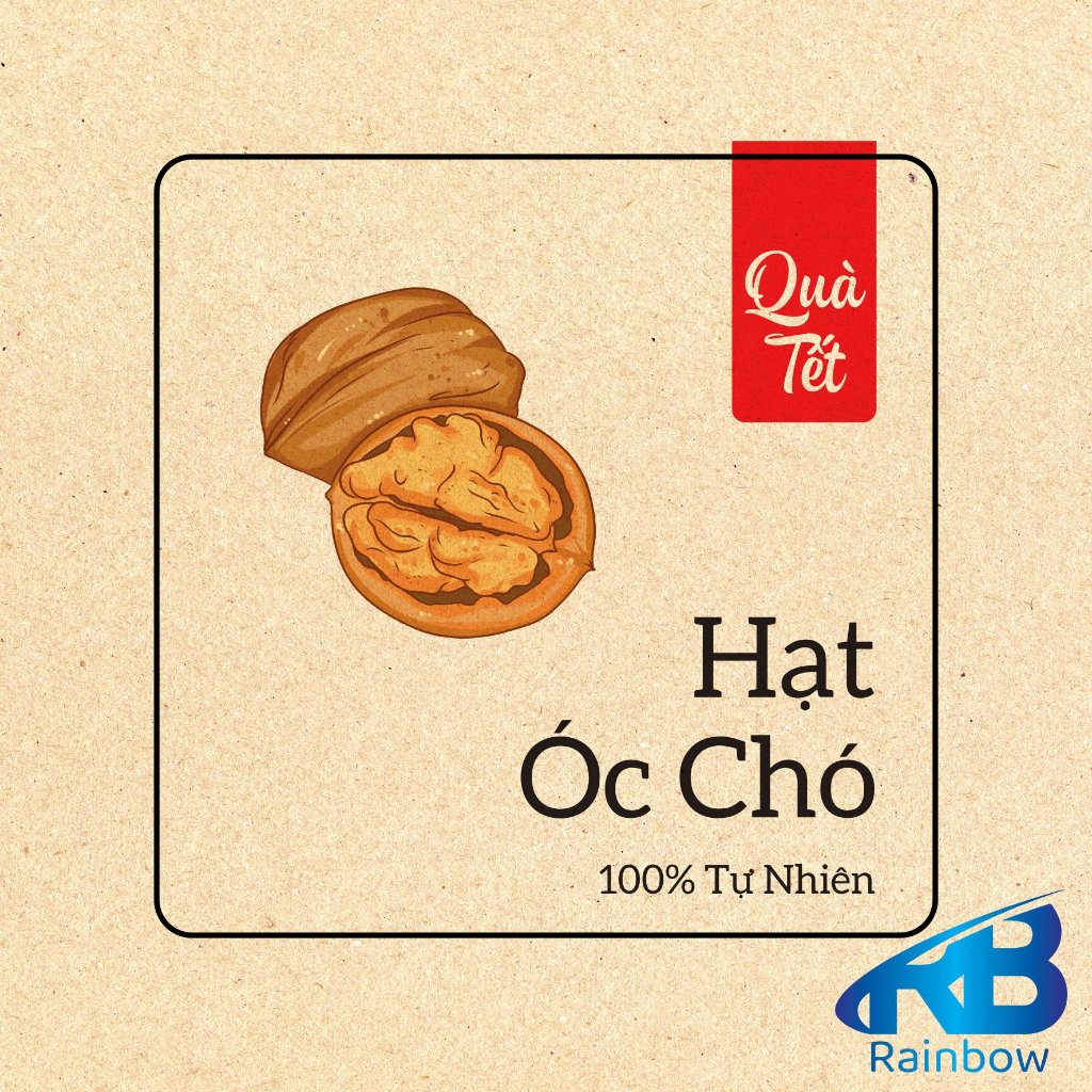 Set  30 Tem tết giấy karaft dán hộp, hủ, chai, lọ đựng mứt Tết, khô, hộp quà tặng.