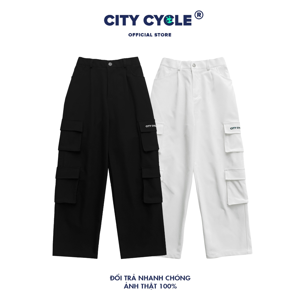 Quần ống rộng local brand Cargo City Cycle vải kaki unisex form suông nam nữ oversize