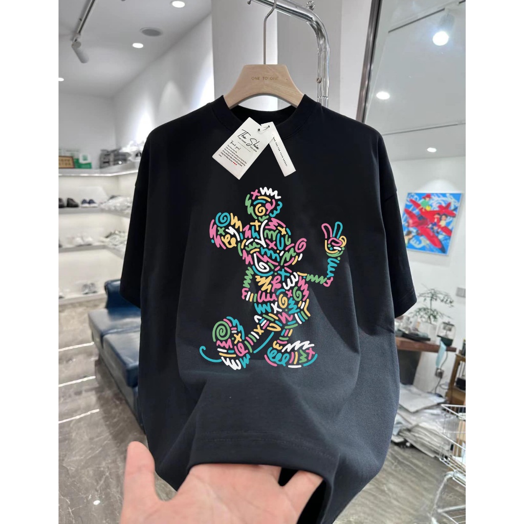 Áo thun họa tiết NY Mickey 100% Cotton Nhật Form dáng Oversize
