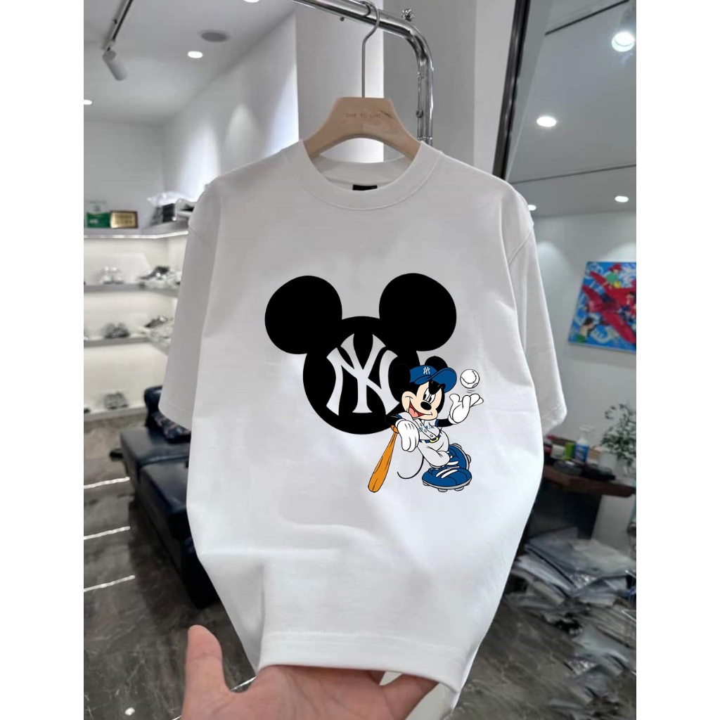 Áo thun họa tiết NY Mickey 100% Cotton Nhật Form dáng Oversize