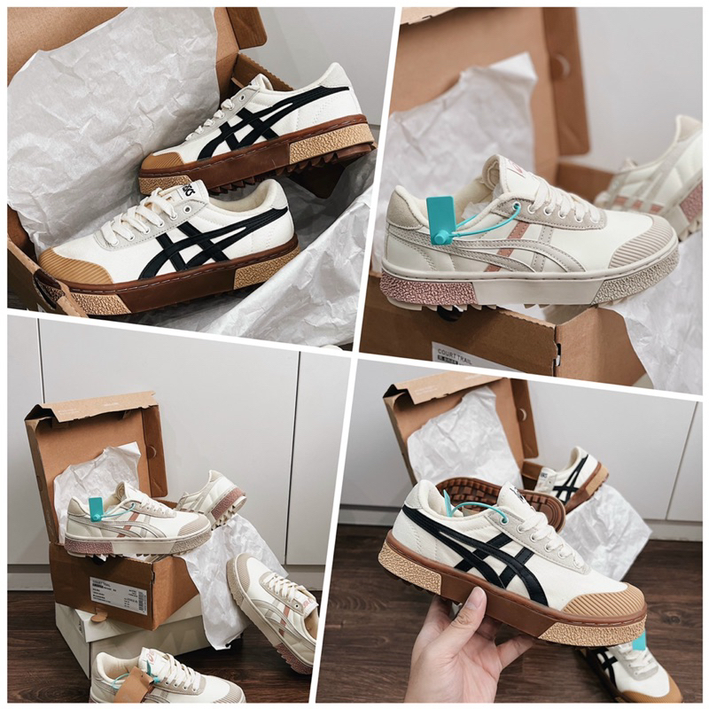 Giày Thể Thao Sneaker Asics Court Trail Sneaker Beige/Pink/Grey Full size 36-43 Hàng Chuẩn Full Box