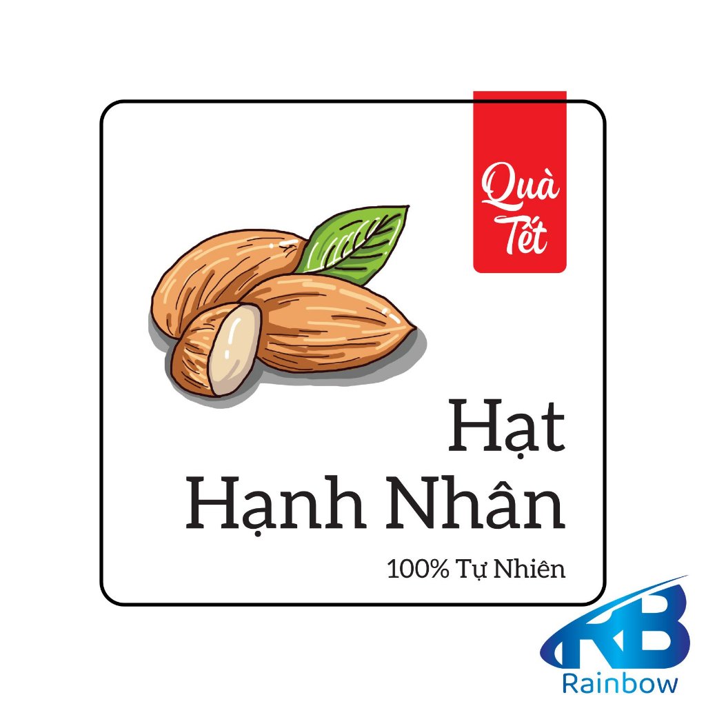 Set 30 Tem tết hạt điều dán hộp, hủ, chai, lọ đựng mứt Tết, khô, hộp quà tặng.