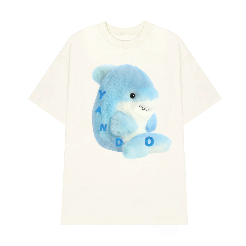 Áo thun YANDO cá mập Baby Shark xanh unisex nam nữ form rộng cổ tròn ulzzang BABY SHARK Cotton 100% 250GSM Local Brand