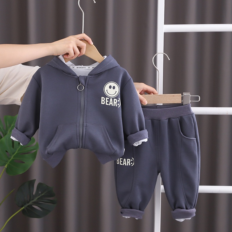 🔥 FLASH SALE 🔥 - Bộ quần áo trẻ em dài tay thu đông - nỉ bông giữ ấm nhẹ. Áo có mũ hoodie và khoá - XG019