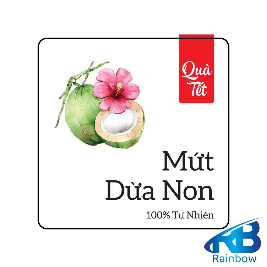 Set 30 Tem tết hạt điều dán hộp, hủ, chai, lọ đựng mứt Tết, khô, hộp quà tặng.