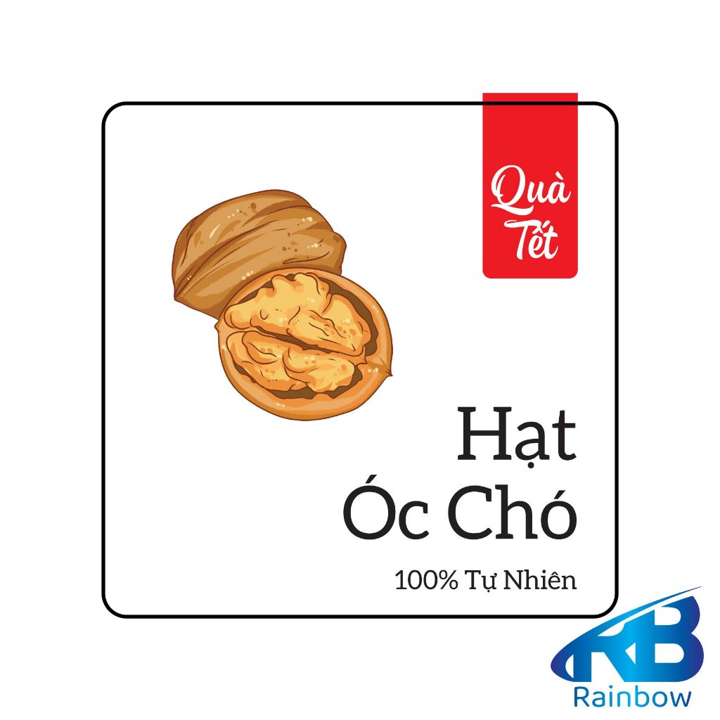 Set 30 Tem tết hạt điều dán hộp, hủ, chai, lọ đựng mứt Tết, khô, hộp quà tặng.