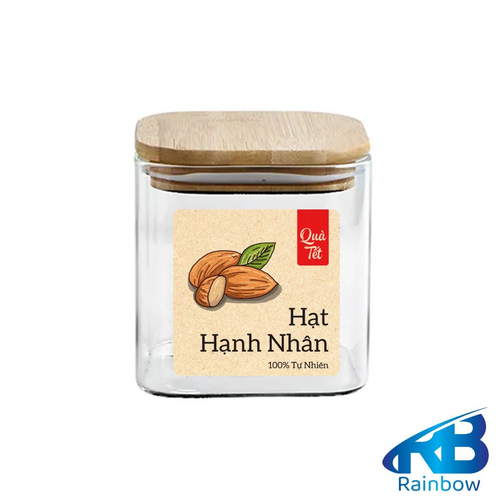 Set  30 Tem tết giấy karaft dán hộp, hủ, chai, lọ đựng mứt Tết, khô, hộp quà tặng.