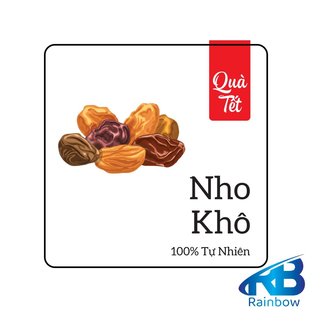 Set 30 Tem tết hạt điều dán hộp, hủ, chai, lọ đựng mứt Tết, khô, hộp quà tặng.