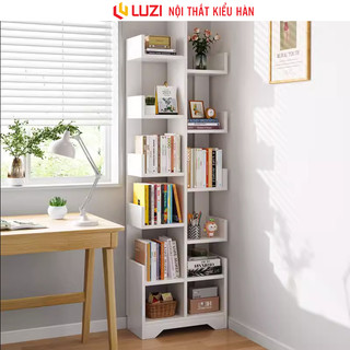 Kệ sách hình cây đa tầng decor phòng kiểu hàn cực đẹp gỗ mdf phủ melamin chống xước Luzi - Zp66