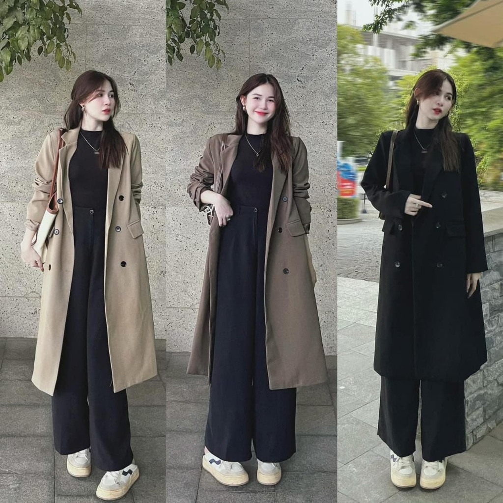 Áo khoác mangto nữ dáng dài 2 lớp, áo khoác nữ dáng dài chất xịn