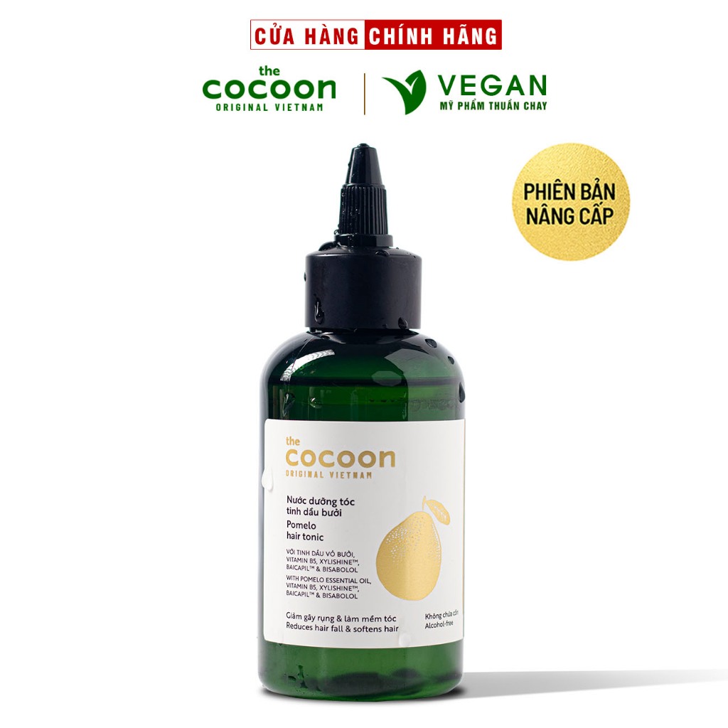 PHIÊN BẢN NÂNG CẤP - Nước dưỡng tóc tinh dầu bưởi ( pomelo hair tonic ) Cocoon 140ml thuần chay