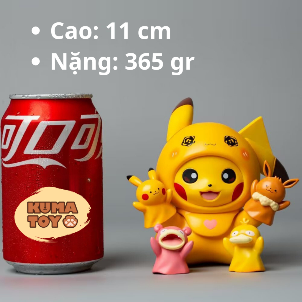 Mô hình Pikachu cao 11cm và Spyduck, Eevee, Slowpoke dễ thương - Figure Pokemon anime