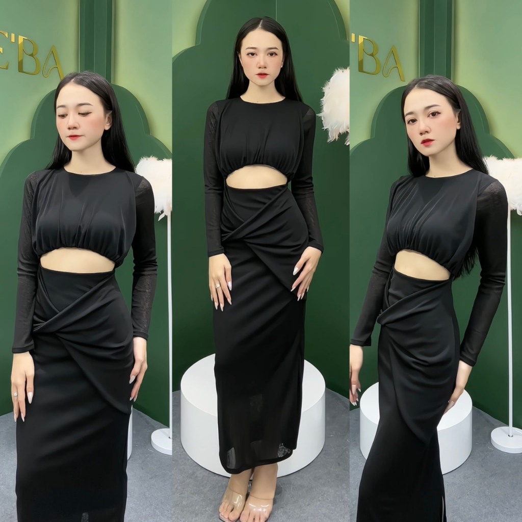 Đầm body dự tiệc tay dài 2 lớp tôn dáng sang trọng D36 Ceba Boutique