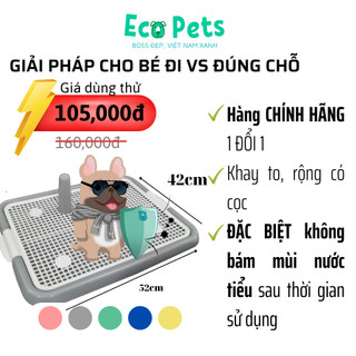 Khay vệ sinh ECOPETS cho chó nhỏ có cọc an toàn tiện lợi dùng kèm cát vệ sinh cho chó phù hợp cho chó dưới 7kg - 52x42cm