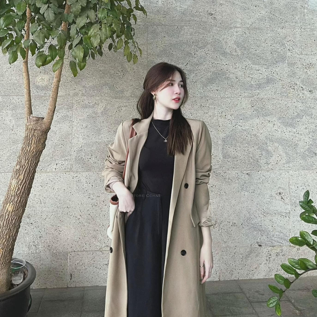 Áo khoác mangto nữ dáng dài 2 lớp, áo khoác nữ dáng dài chất xịn