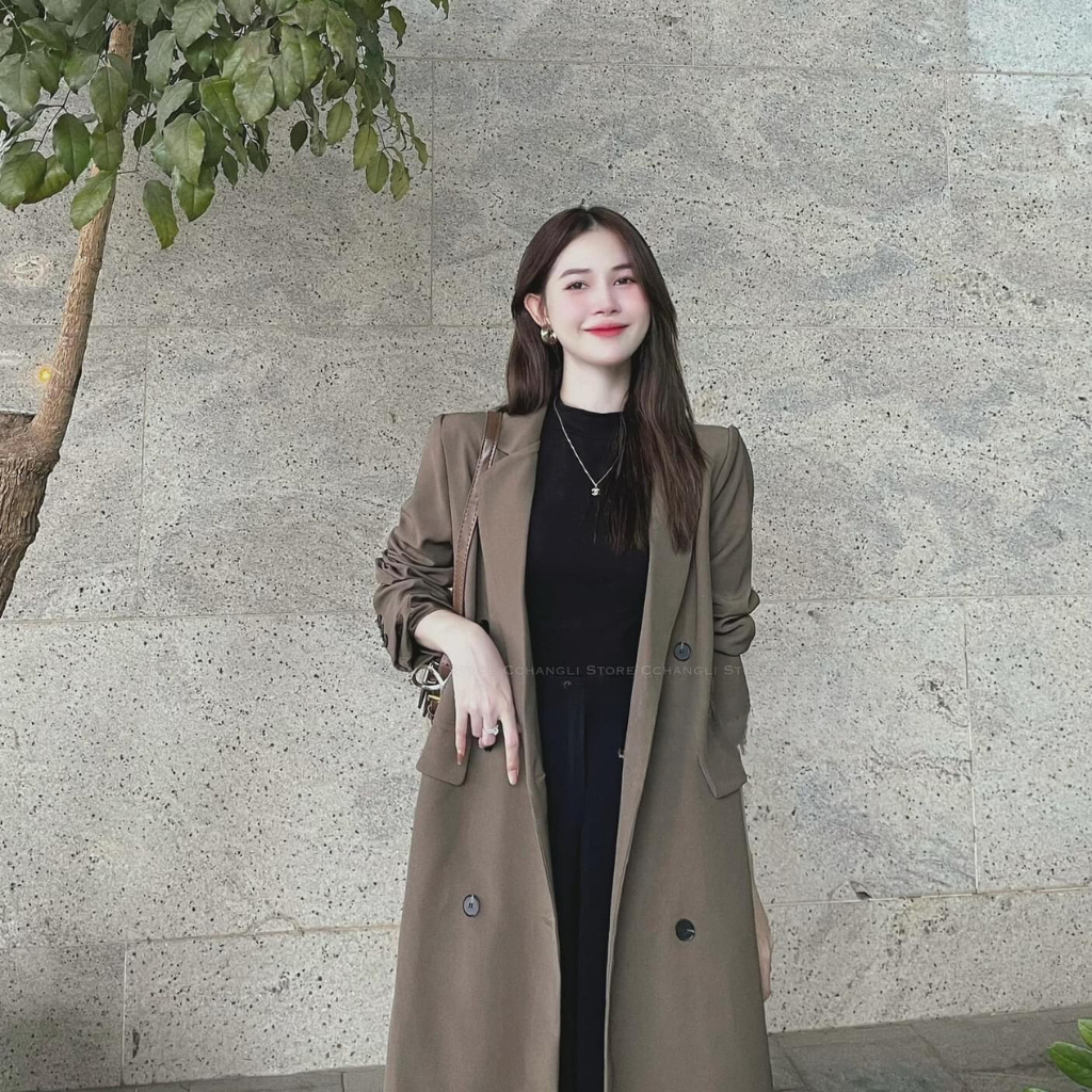 Áo khoác mangto nữ dáng dài 2 lớp, áo khoác nữ dáng dài chất xịn