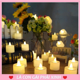 Nến điện tử led mini kèm sẵn pin,chất liệu nhựa, dùng trong trang trí lễ cưới, sinh nhật, lễ chùa, an toàn sử dụng