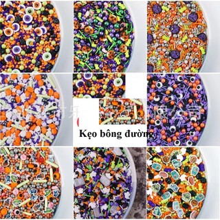 Cốm đường Cốm mầu Kẹo bông đường trang trí bánh mẫu Halloween