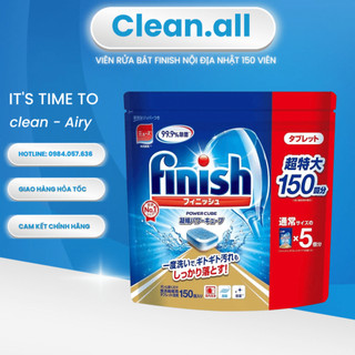 Viên rửa bát nhật, finish nhật túi 150 viên nội địa nhật dành cho máy rửa bát.