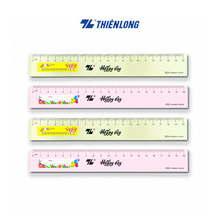 Thước thẳng 20cm Thiên Long SR-02, nhiều màu giao ngẫu nhiên, thích hợp cho học sinh và văn phòng