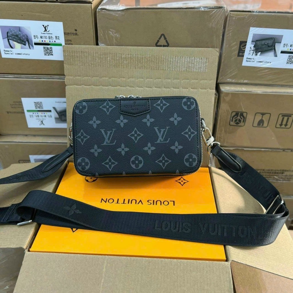 Túi đeo chéo Nam Nữ họa tiết vân chữ mini thời trang , Túi đeo vai hình hộp nam nữ mini 2023