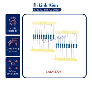 Điện trở vạch 1/2w 270k 1% chân đồng túi 10 chiếc loại tốt