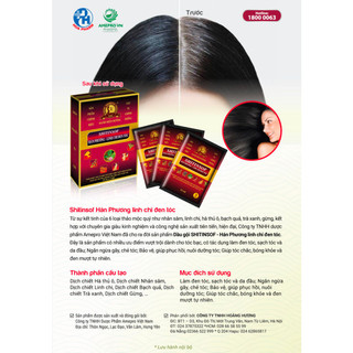 Dầu Gội Đen Tóc Shitinsof - Hán Phương Linh Chi (hộp 3 gói x 15ml)