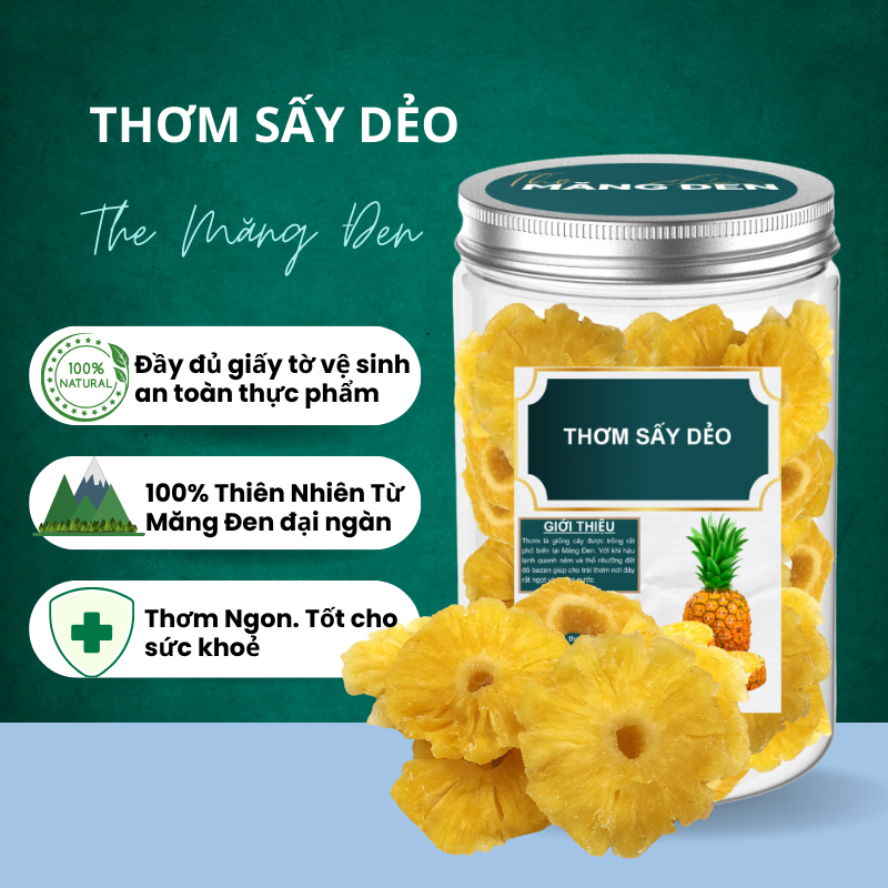 Thơm Sấy Dẻo Nguyên Chất Ít Đường Đặc Sản Măng Đen Kon Tum 100g