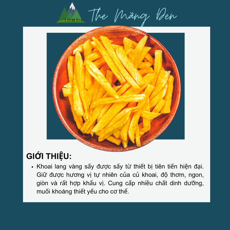 Khoai Lang Vàng Sấy Giòn Nguyên Thanh Đặc Sản Măng Đen Kon Tum 100g
