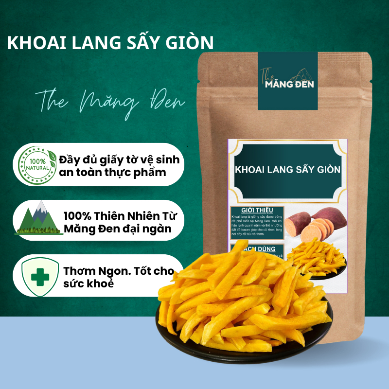 Khoai Lang Vàng Sấy Giòn Nguyên Thanh Đặc Sản Măng Đen Kon Tum 100g