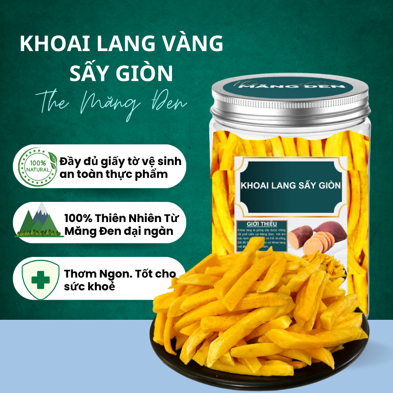 Khoai Lang Vàng Sấy Giòn Nguyên Thanh Đặc Sản Măng Đen Kon Tum 100g