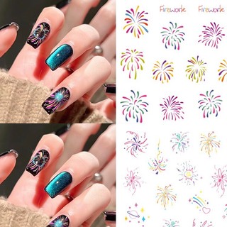 Sticker Nổi Viền Pháo hoa Miếng dán móng nail