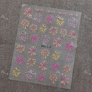 Sticker Nổi Viền Pháo hoa Miếng dán móng nail
