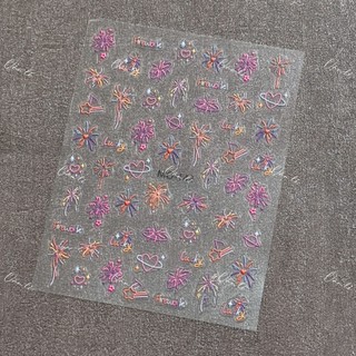 Sticker Nổi Viền Pháo hoa Miếng dán móng nail