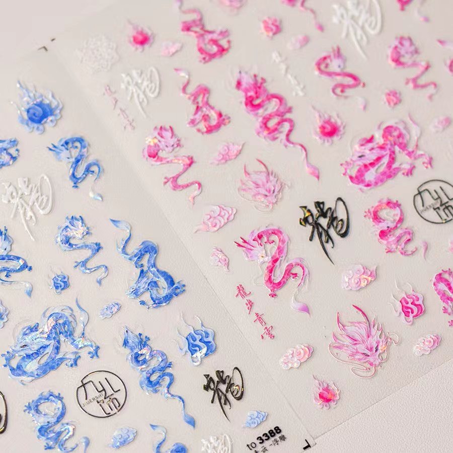 Sticker nail 5D lụa trang trí móng tay nail