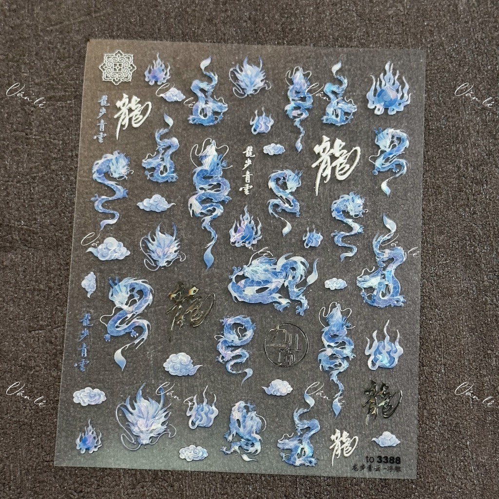 Sticker nail 5D lụa trang trí móng tay nail